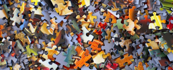 stack of jigsaw puzzle pieces